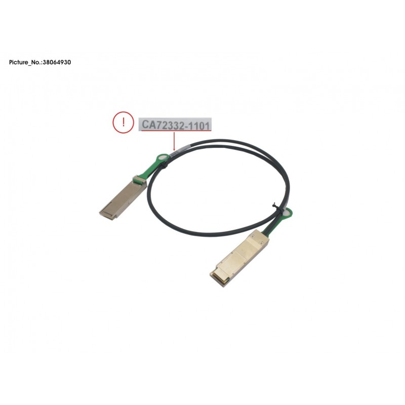 38064930 - DX HE QSFP+ CU CABLE 1,1M (FCI)