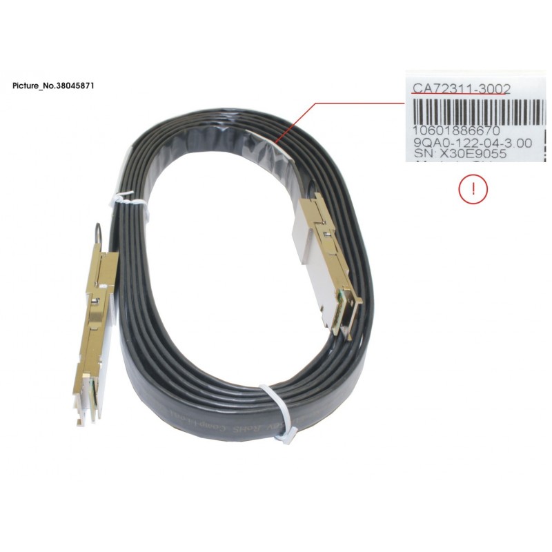 38045871 - DX S3 HE QSFP+ CU CABLE 3M