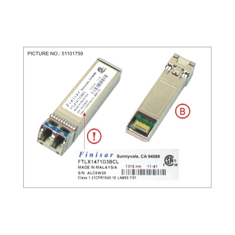 38019370 - SFP+ MODULE SINGLE MODE FIBER 10GBE LR