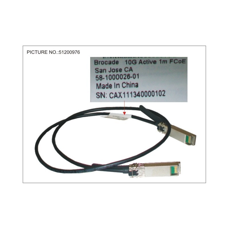 38023149 - SFP+ ACTIVE TWINAX CABLE BROCADE 1M