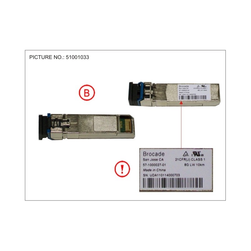 34024908 - SFP SINGLE MODE FIBRE, 8 GB/S 10 KM