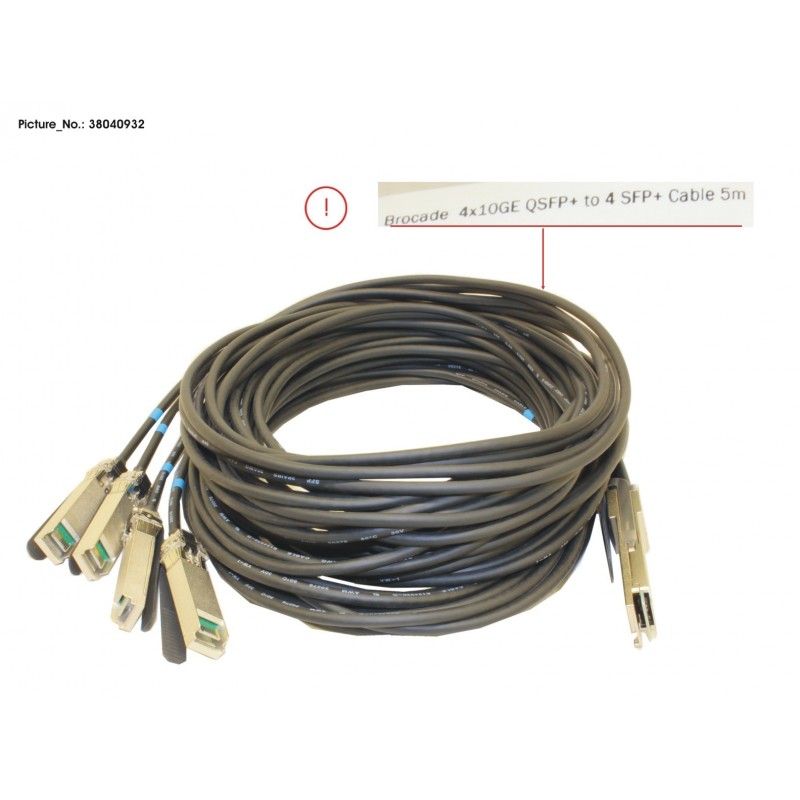 38040932 - QSFP+/4XSFP+ BREAKOUT CABLE BROCADE 5M