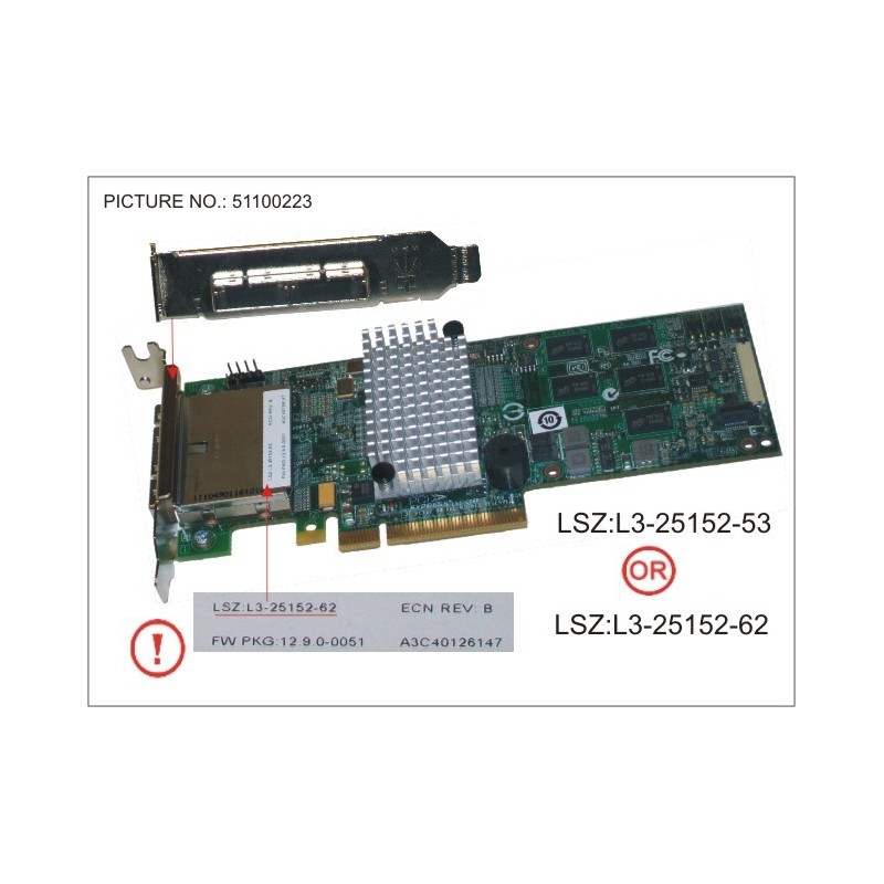 38013239 - RAID CTRL SAS 6G 8PORT EX 512M FH/LP LSI