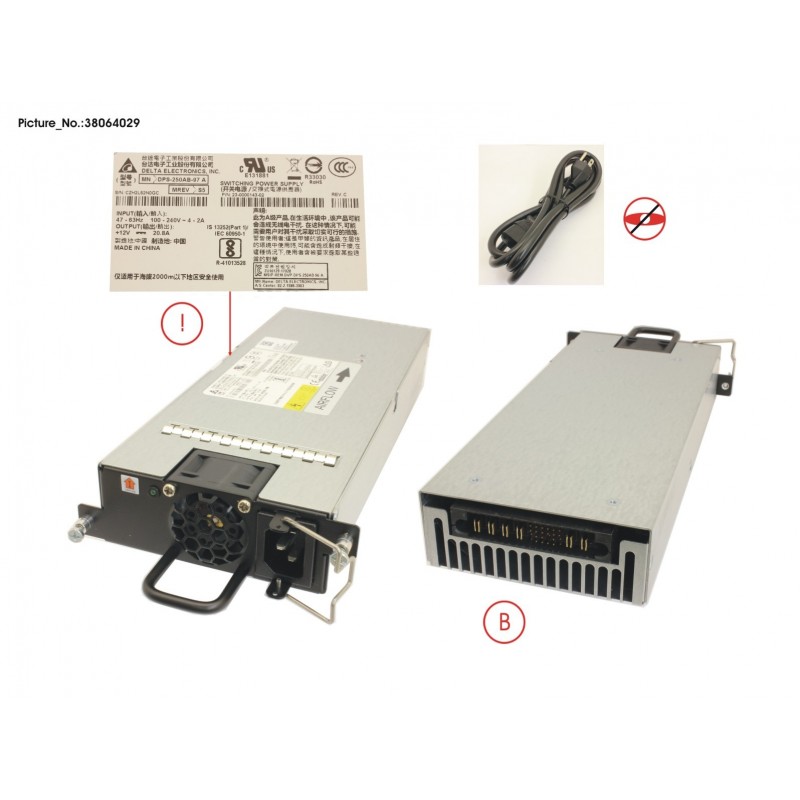 38064029 - PSU ICX7450, 250W AC