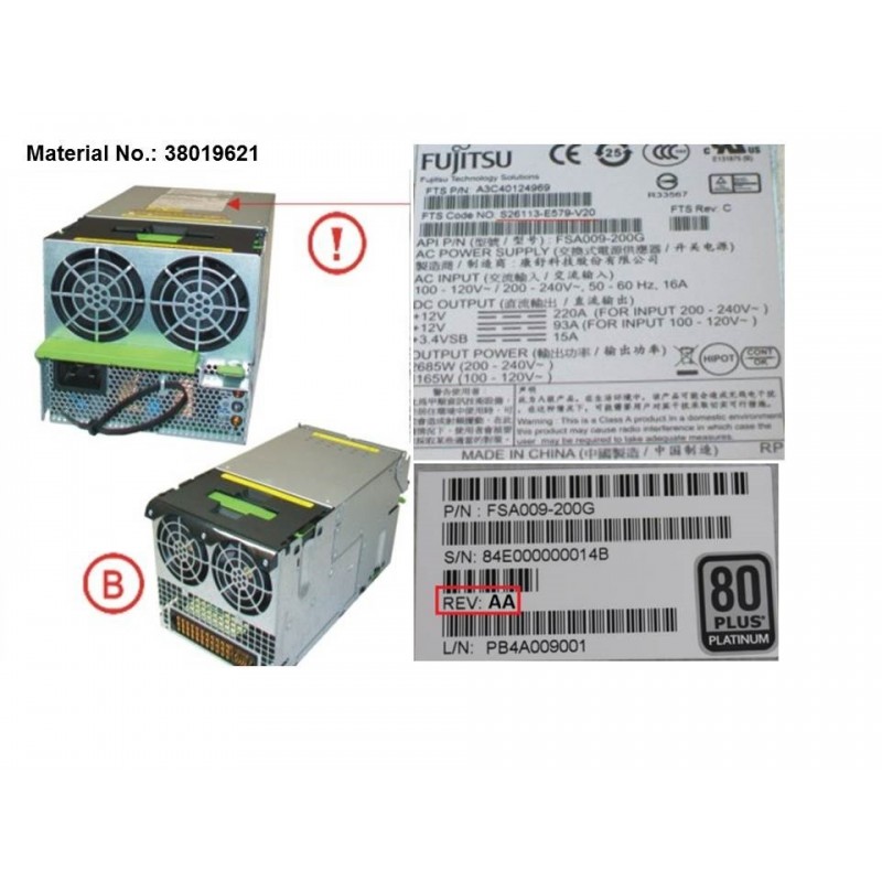 38019621 - BX900 PSU 2.880W PLATINUM HP W/O POWER C