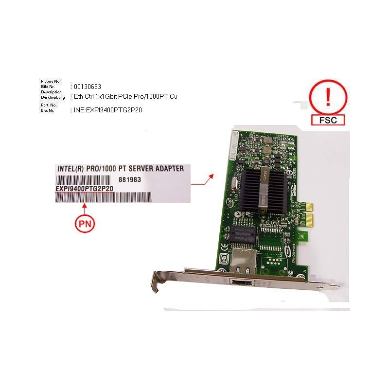34002677 - Eth Ctrl 1x1Gbit PCIe Pro/1000PT Cu
