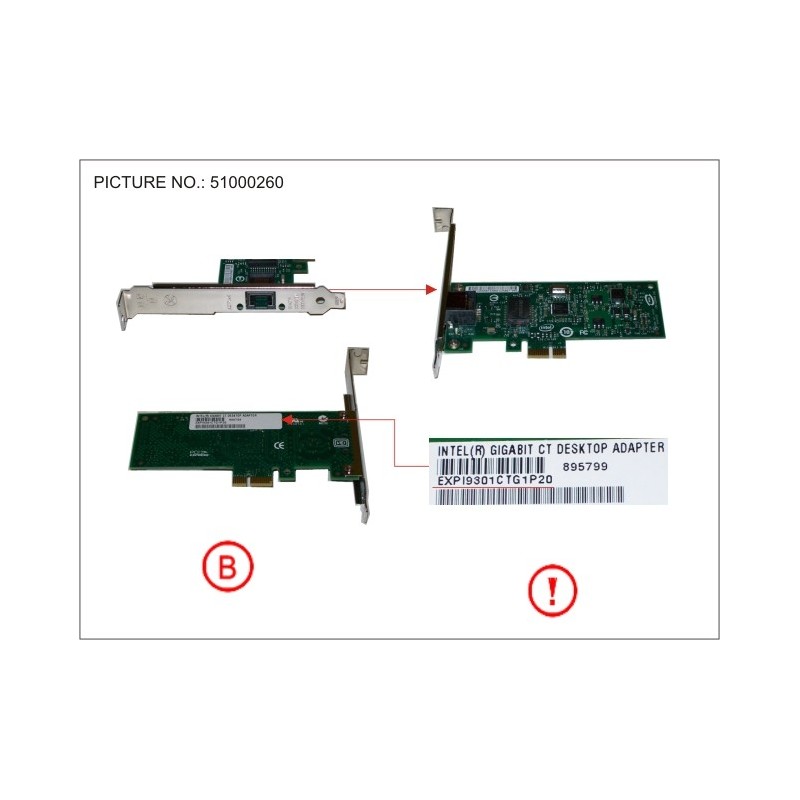 38009271 - ETH CTRL 1X1GBIT PCIE CT DESKTOP CU FH