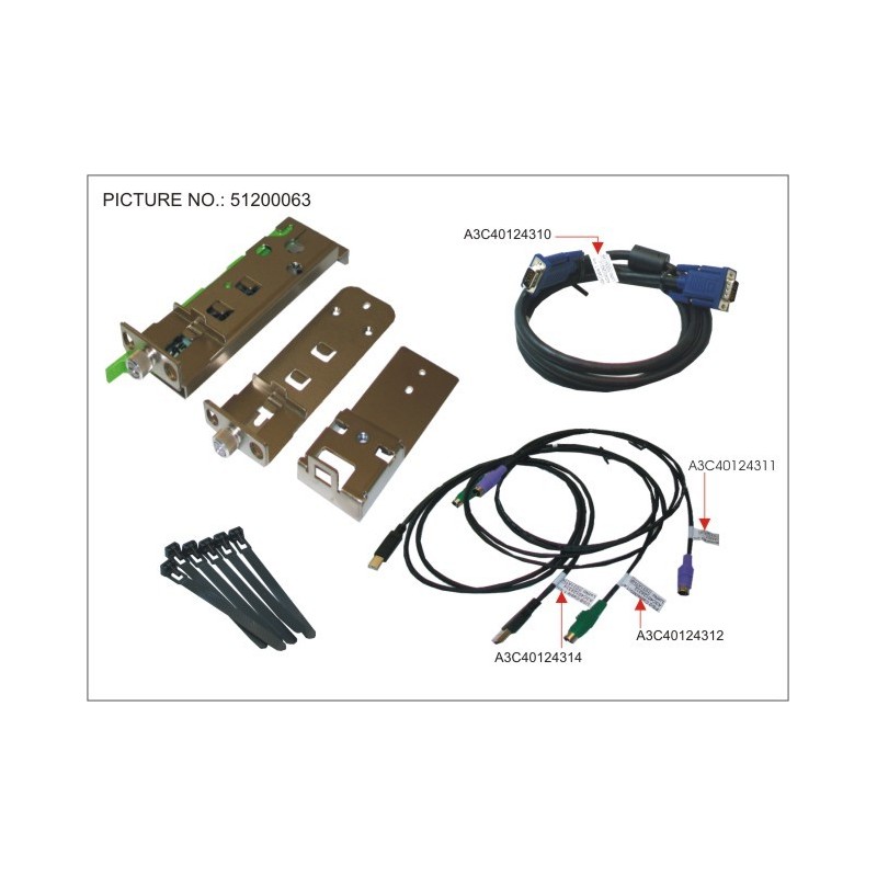 38017597 - RC25-KVM-SWITCH MOUNTING-KIT W.CABLES