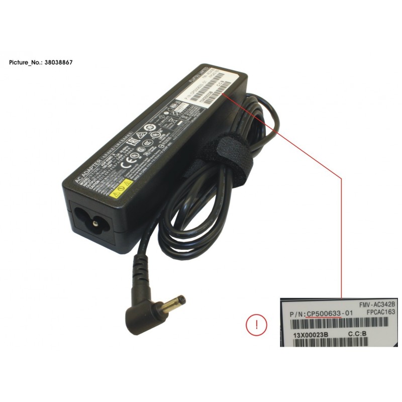 38038867 - AC-ADAPTER 19V 65W (3PIN, STICK TYPE)