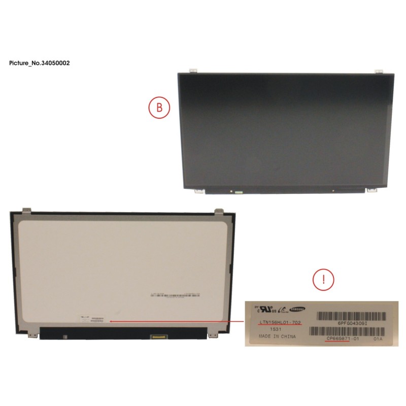 34050002 - LCD PANEL 15 6 AG (FHD) W SPACER