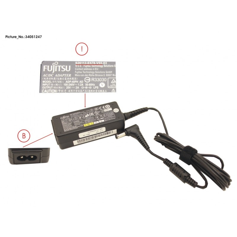 34051247 - AC-ADAPTER 40W EPS T2