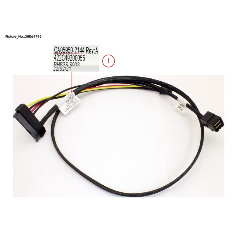 38064796 - MIN SASHD 4X - SATA7+6 CABLE(REAR RAID-LT