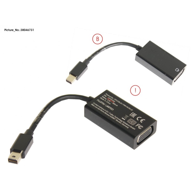 38046731 - CABLE, VGA ADAPTER (MINI DP TO VGA)