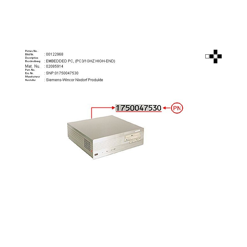 02085914 - EPC PC3 P3-1GHZ FSB133 128MB FD HD CD