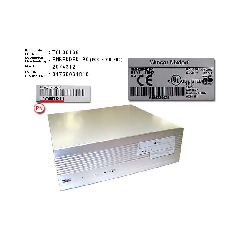 02074312 - EPC PC3 P3-600E 600MHZ 128MB FD HD CD