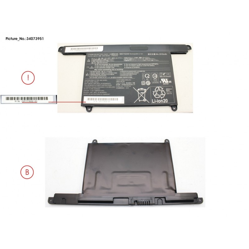 34073951 - -BT-MAIN BATTERY (2 CELLS) 25WH