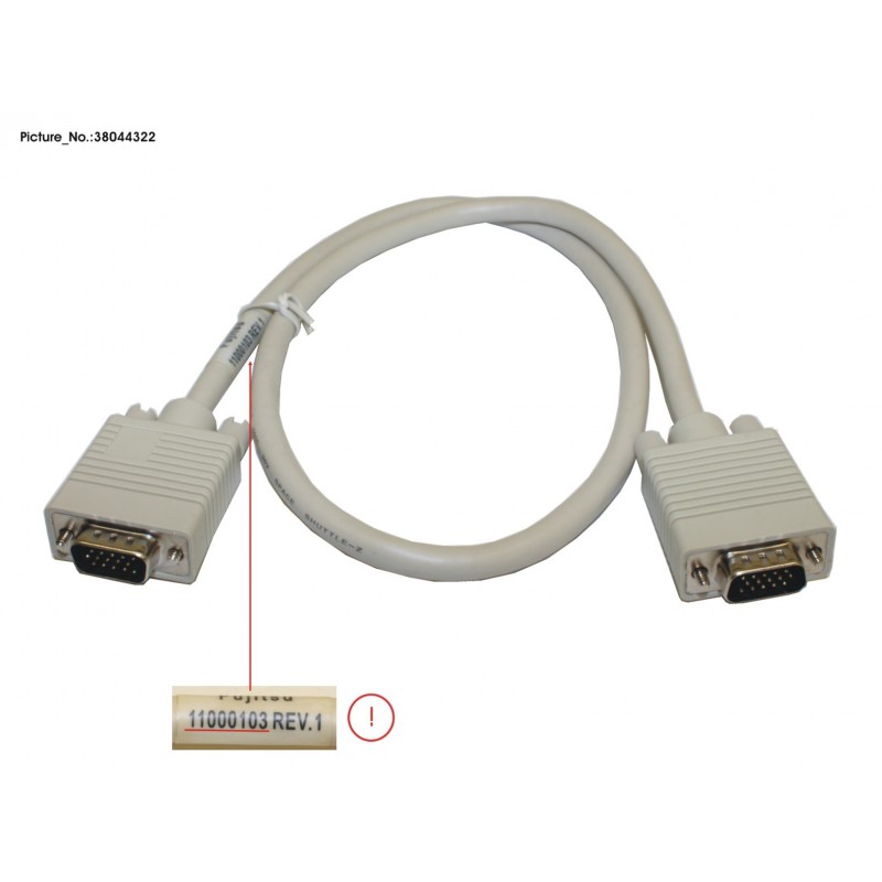 38044322 - D22,25,72&75VGA CABLE 0.65M WHITE