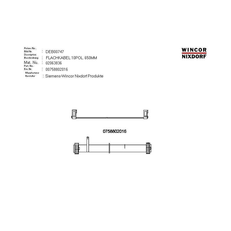 02063836 - FLAT CABLE 10PIN  650MM