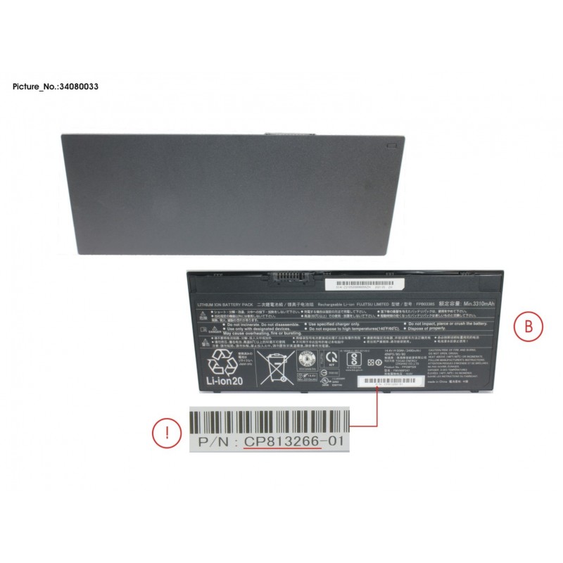 34080033 - -BT-1ST BATTERY (4 CELLS) 3490MAH 50WH