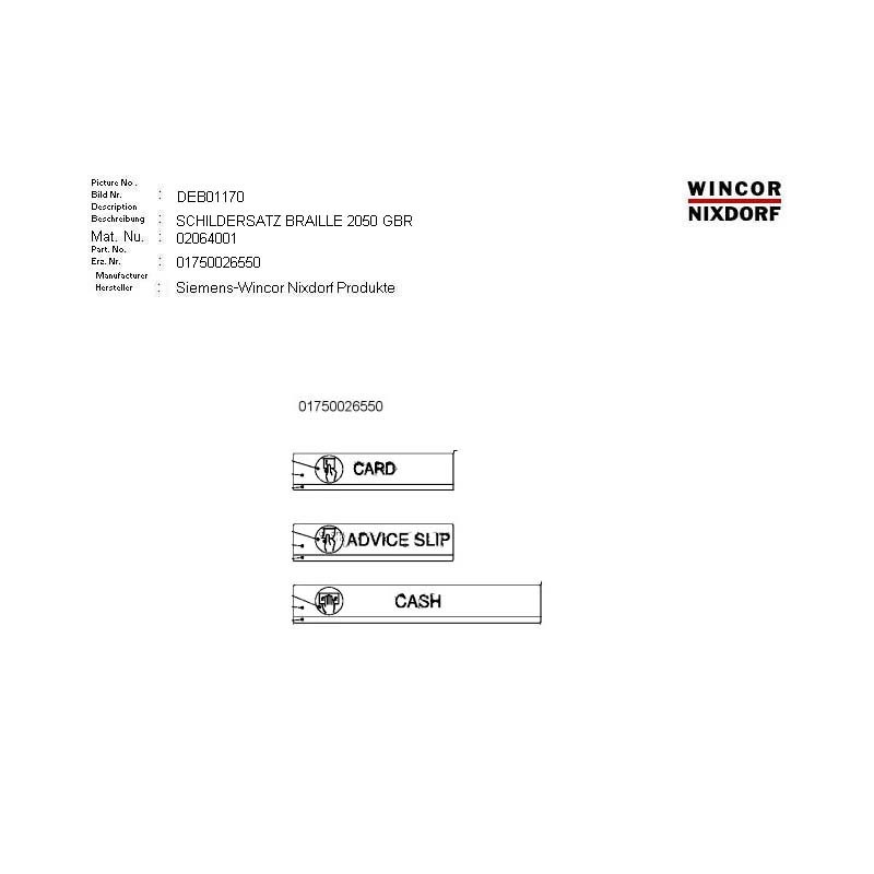 02064001 - LABEL KIT BRAILLE 2050 GBR