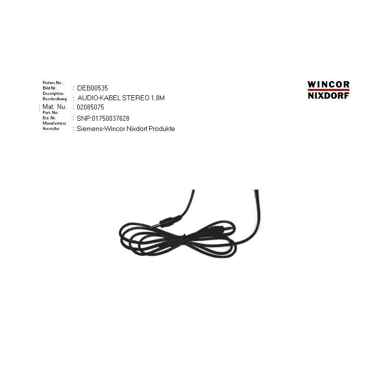 02085075 - AUDIO-CABLE STEREO 1.8M