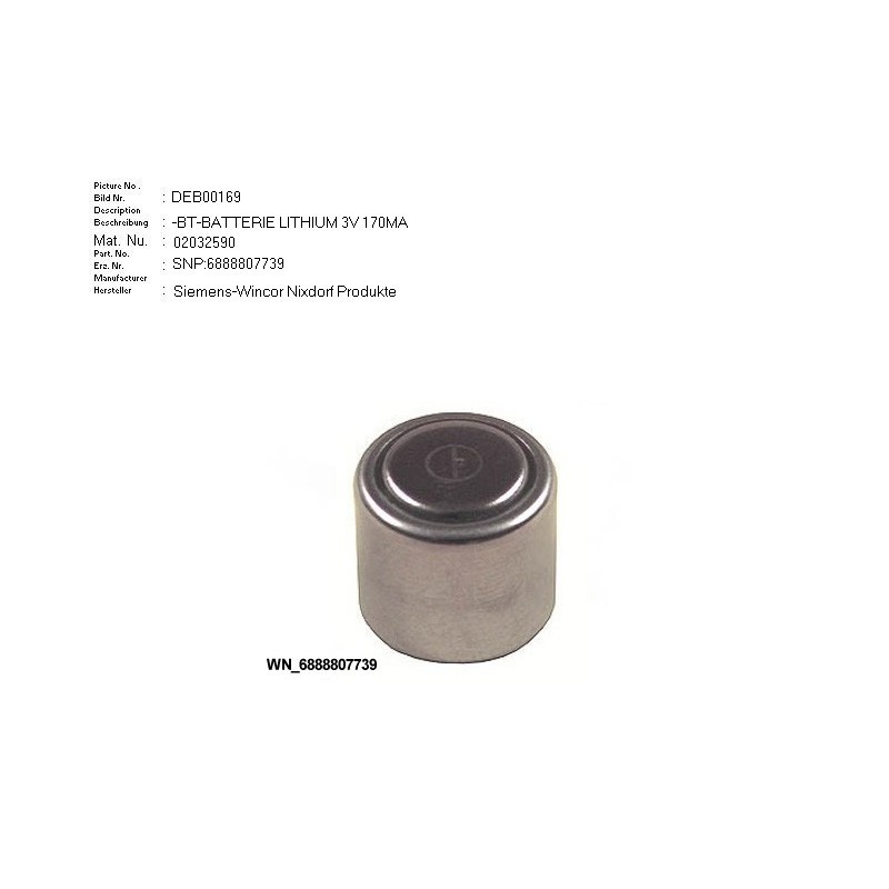 02032590 - BATT-LI-CR-1 3N 3V0 160MAH N CR-1 3N