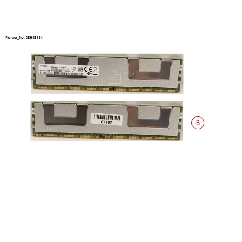 38048134 - 64 GB DDR4 2400 MHZ PC4-2400T-L RG  ECC