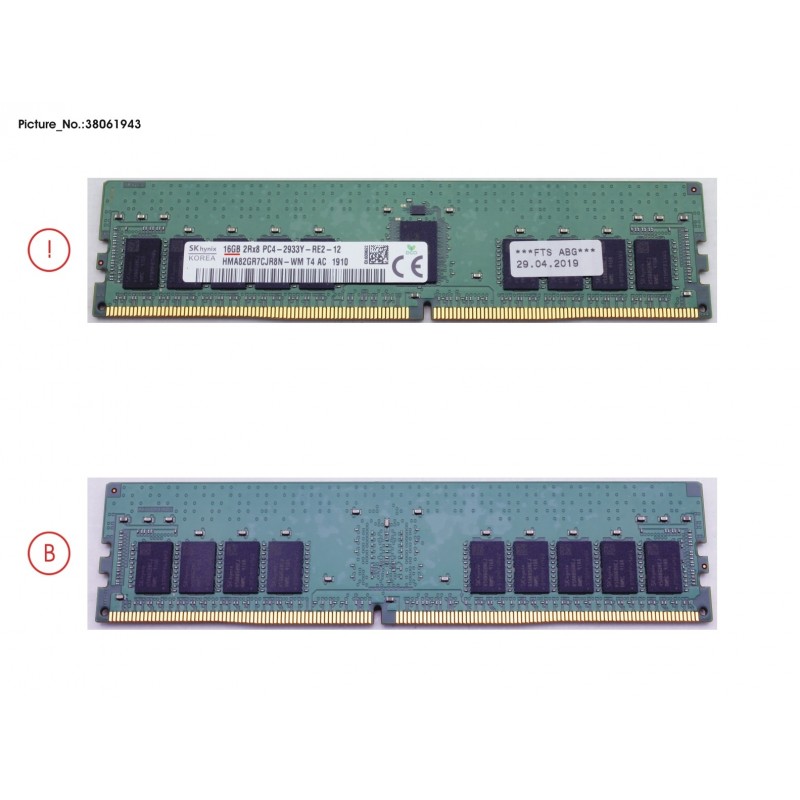 38061943 - 16GB (1X16GB) 2RX8 DDR4-2933 R ECC
