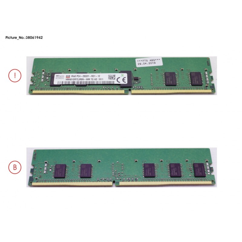 38061942 - 8GB (1X8GB) 1RX8 DDR4-2933 R ECC