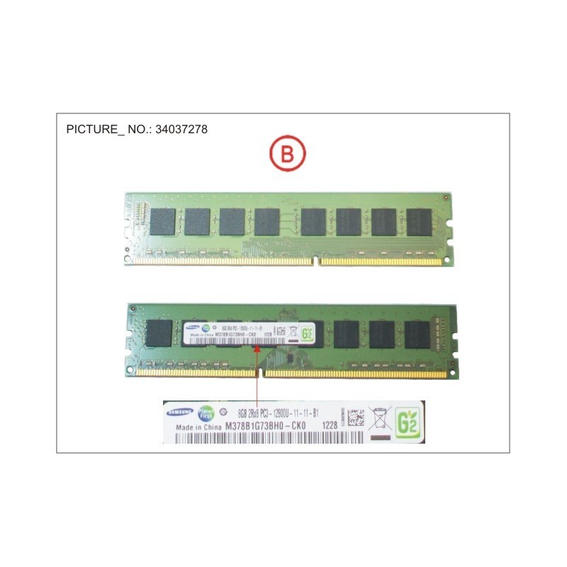 34037278 - MEMORY 8GB DDR3-1600