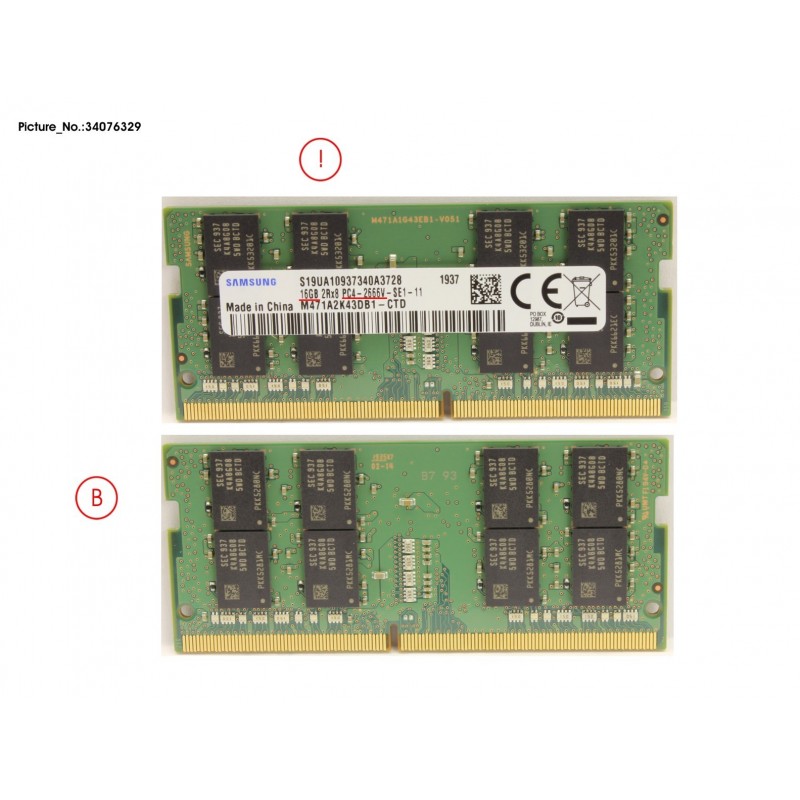 34076329 - MEMORY 16GB DDR4-2666MHZ
