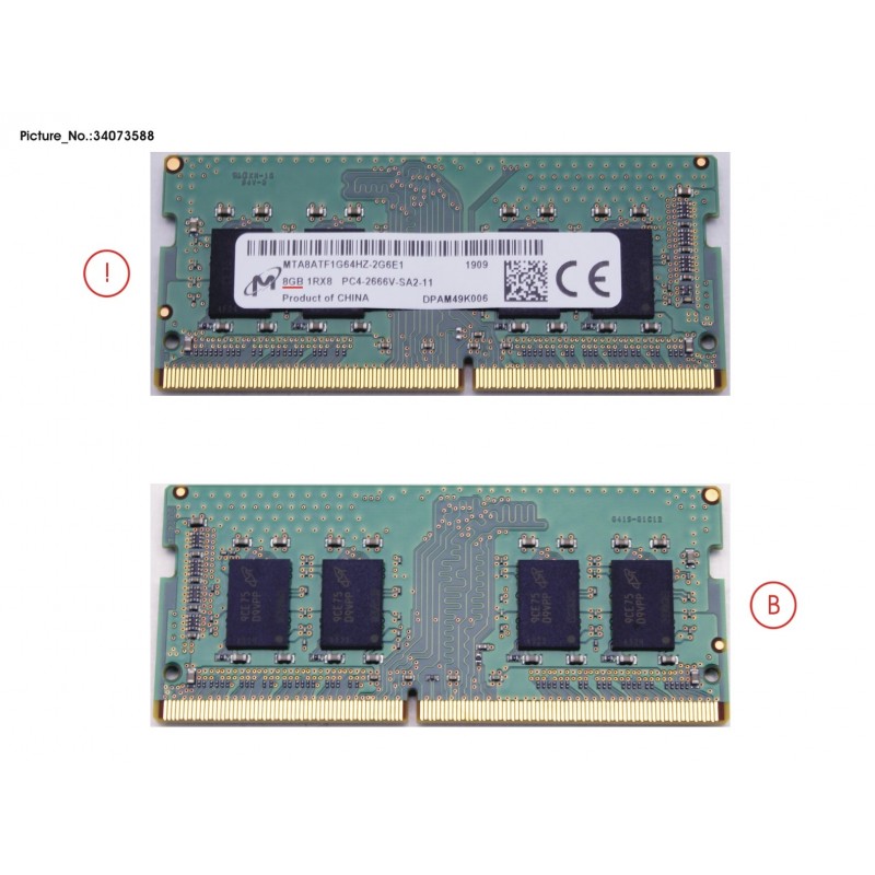 34073588 - MEMORY 8GB DDR4