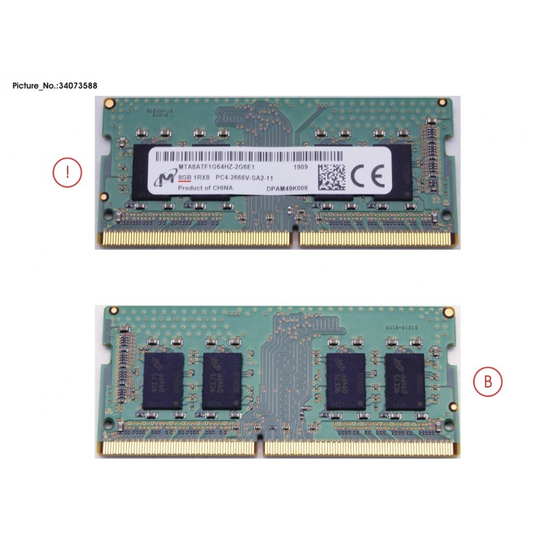 34073588 - MEMORY 8GB DDR4