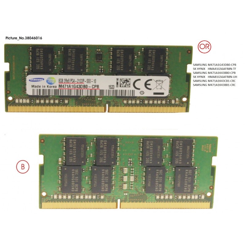 38046016 - MEMORY 8GB DDR4-2133