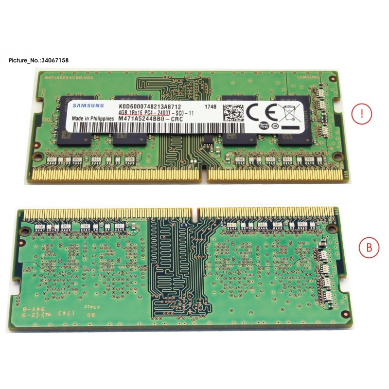 34067158 - MEMORY 4GB DDR4-2400