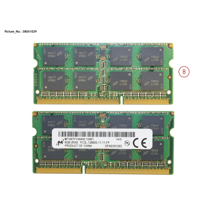 38041039 - MEMORY 8GB DDR3-1600