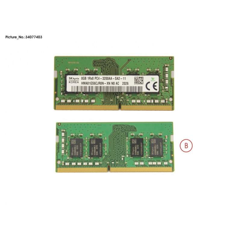 34077403 - MEMORY 8GB DDR4-3200