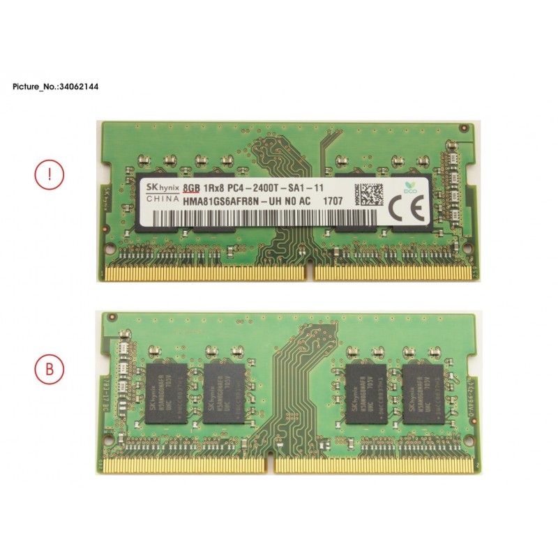 34062144 - MEMORY 8GB DDR4