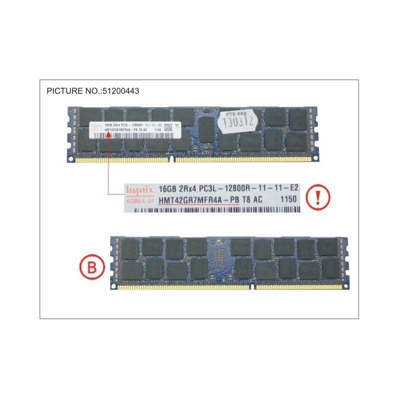 38019761 - 16GB (1X16GB) 2RX4 L DDR3-1600 R ECC