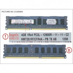 38019745 - 4GB (1X4GB) 1RX4 L DDR3-1600 R ECC