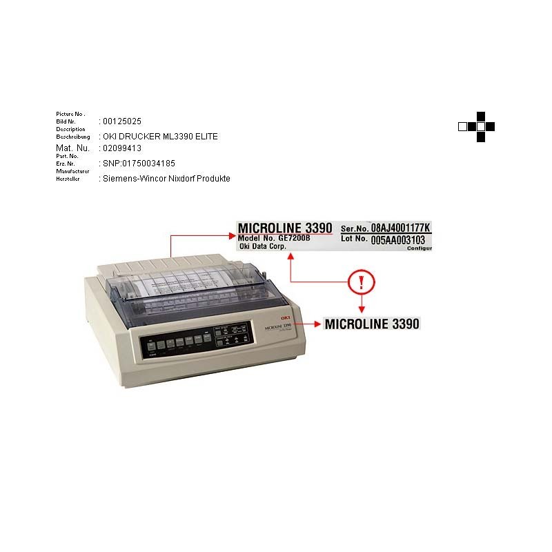 02099413 - OKI PRINTER MICROLINE3390 ELITEECO