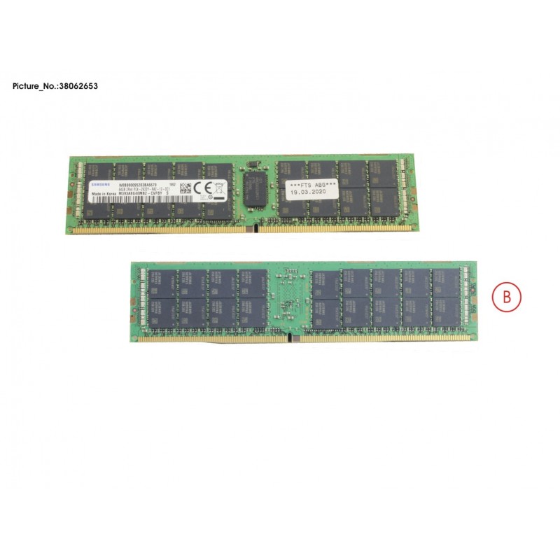 38062653 - 64GB (1X64GB) 2RX4 DDR4-2933 R ECC