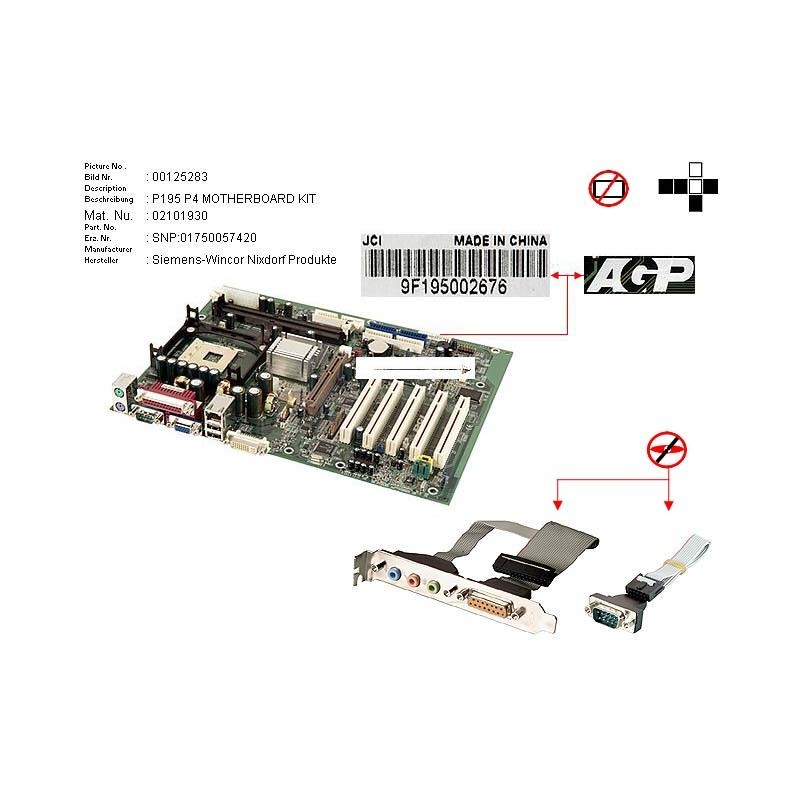 02101930 - P195 P4 MOTHERBOARD KIT