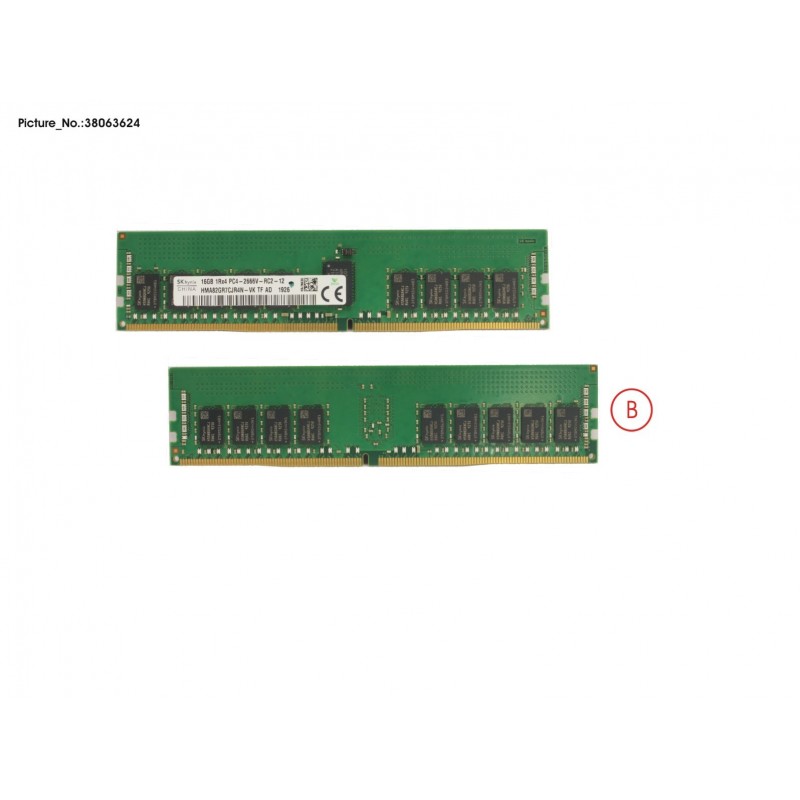 38063624 - 16GB (1X16GB) 1RX4 DDR4-2666 R ECC