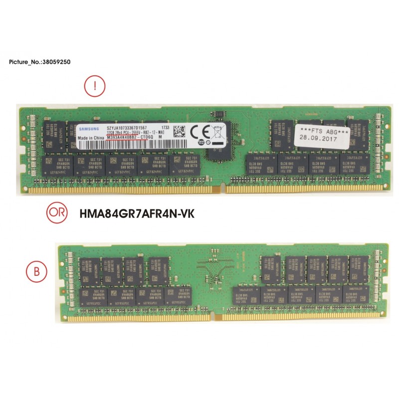 38059250 - 32GB (1X32GB) 2RX4 DDR4-2666 R ECC