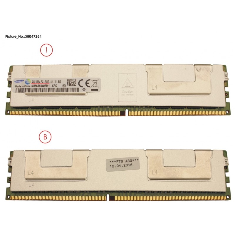 38047264 - 64GB (1X64GB) 4RX4 DDR4-2400 LR ECC