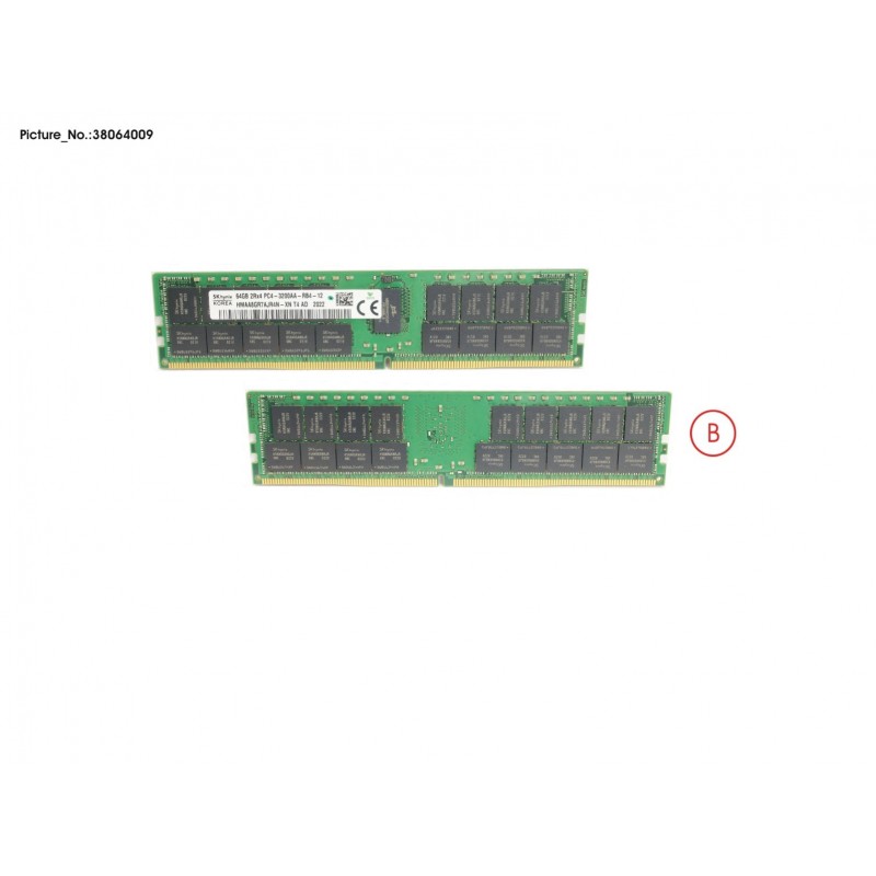 38064009 - 64GB (1X64GB) 2RX4 DDR4-3200 R ECC