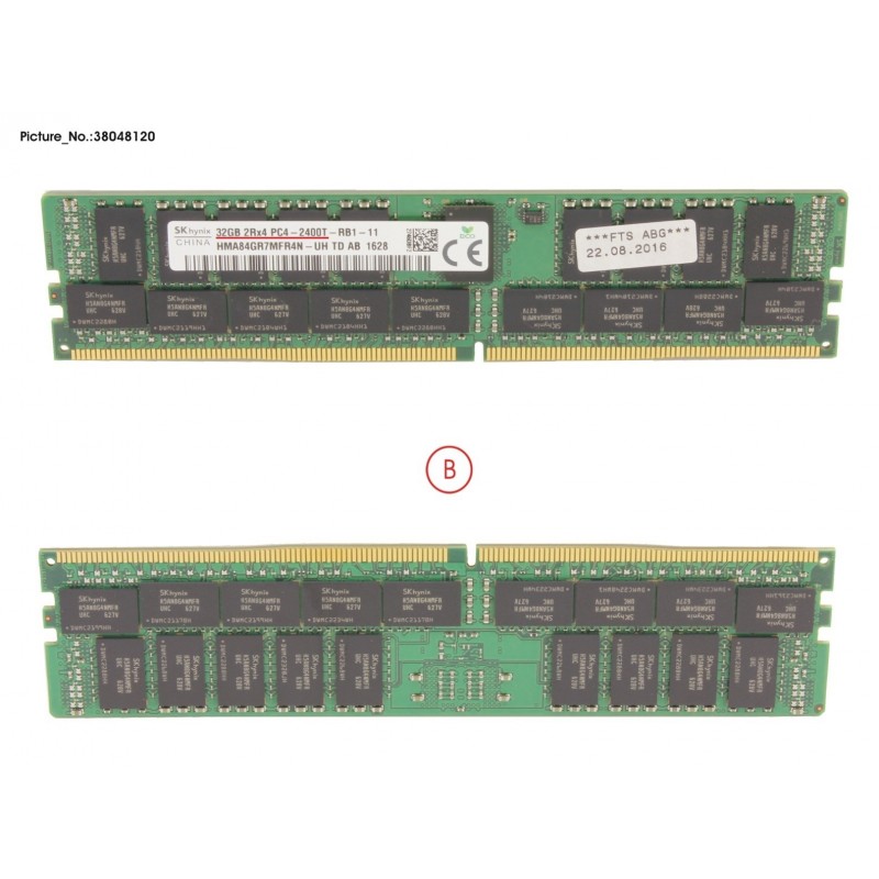 38048120 - 32GB (1X32GB) 2RX4 DDR4-2400 R ECC