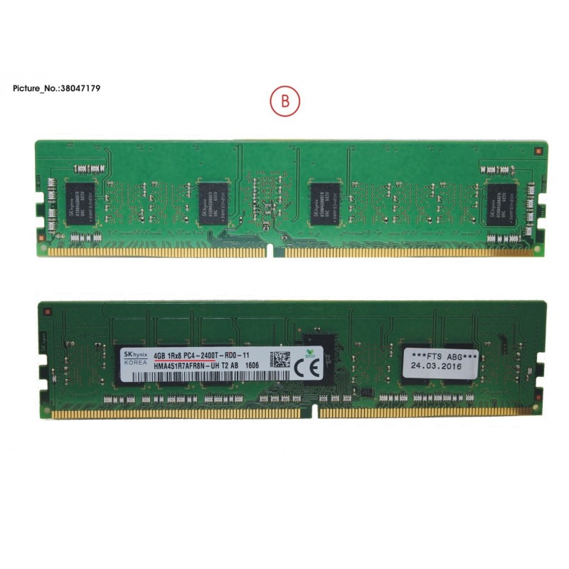 38047179 - 4GB (1X4GB) 1RX8 DDR4-2400 R ECC