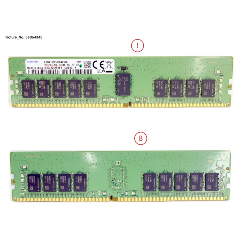 38064345 - DDR4 3200 RDIMM 1RX4 16GB